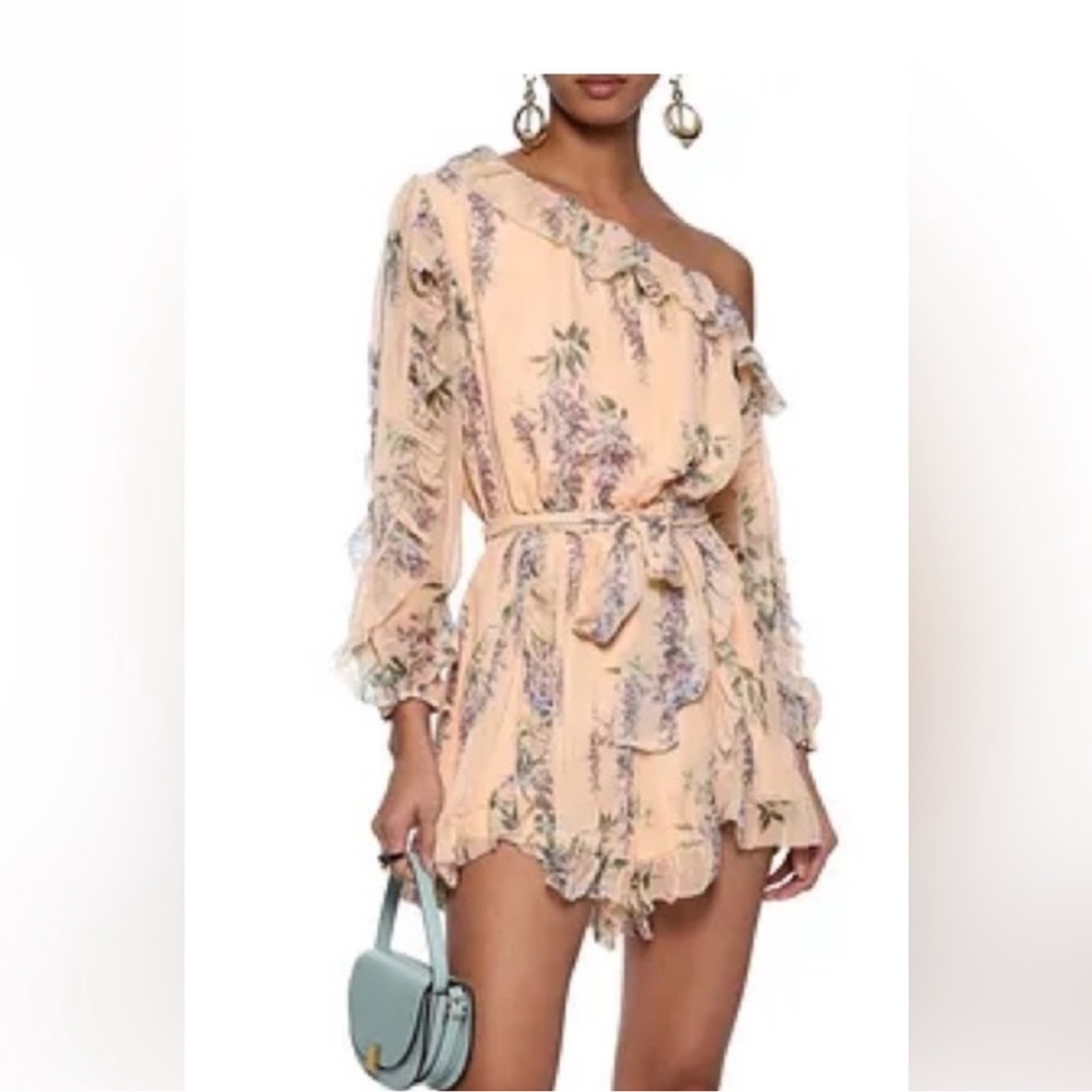 RARE Zimmermann Romper Playsuit Size 2AU Corsair Folly Whimsy Silk Off Shoulder